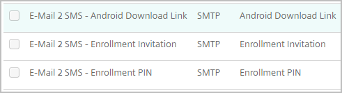 XenMobile Onboarding via Email to SMS Neue Vorlagen für E-Mail zu SMS