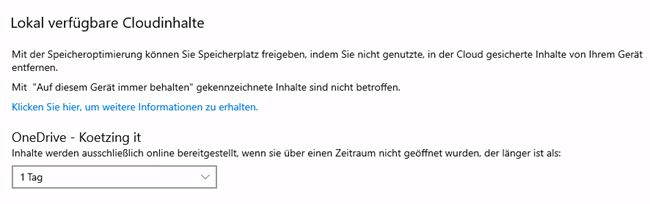 Richtig Microsoft OneDrive in VDI Umgebungen nutzen StorageSense OneDrive Boarder