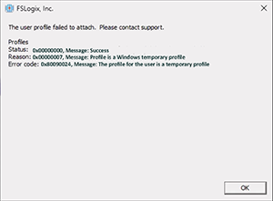 intro fslogix error temp prof
